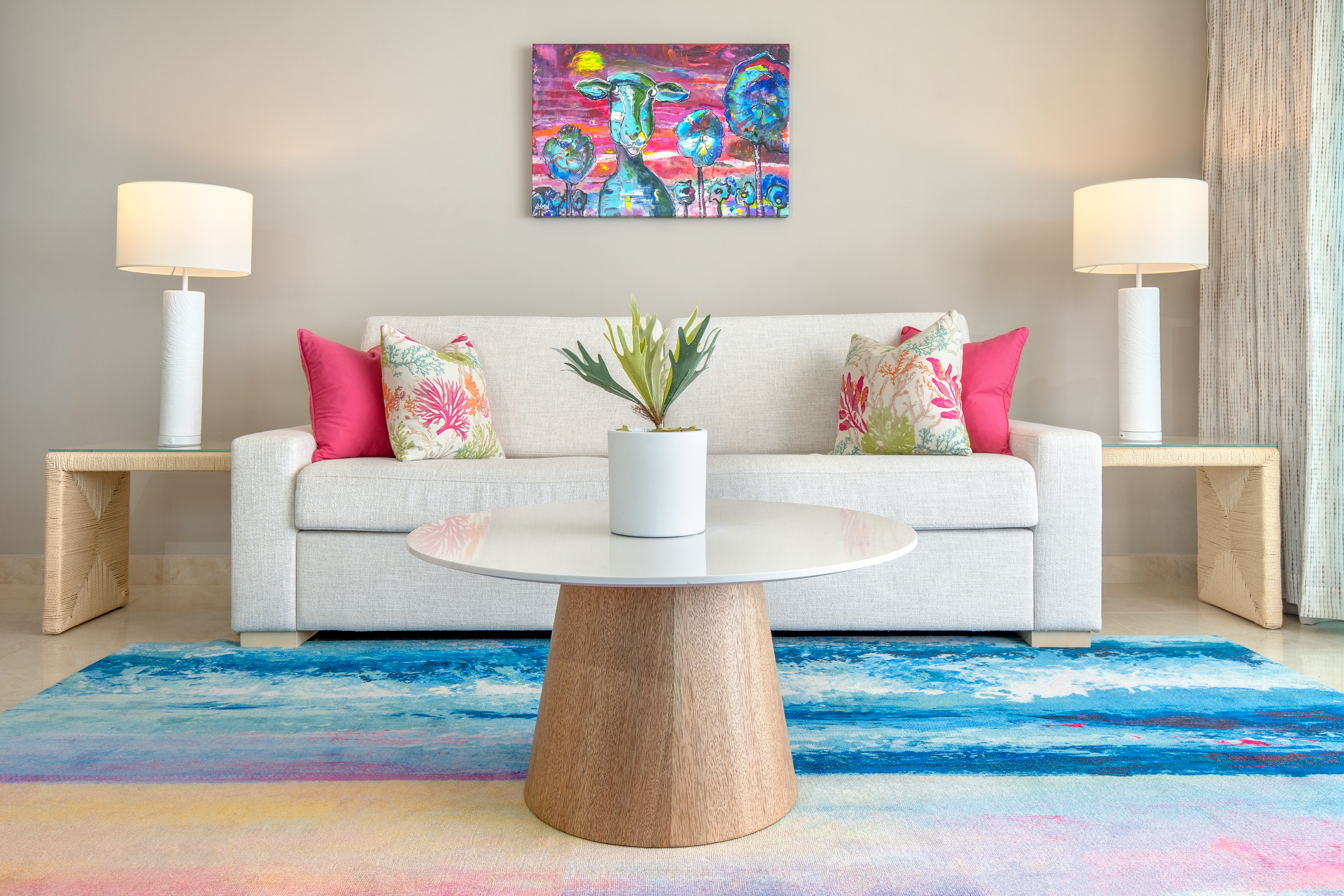 O2 Beach Club Luxury Concierge One Two BRoom Oceanfront Suite Living1 1