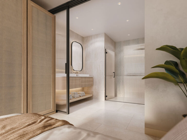 Bijou Unit 2 Primary Bedroom En Suite CGI 768x576
